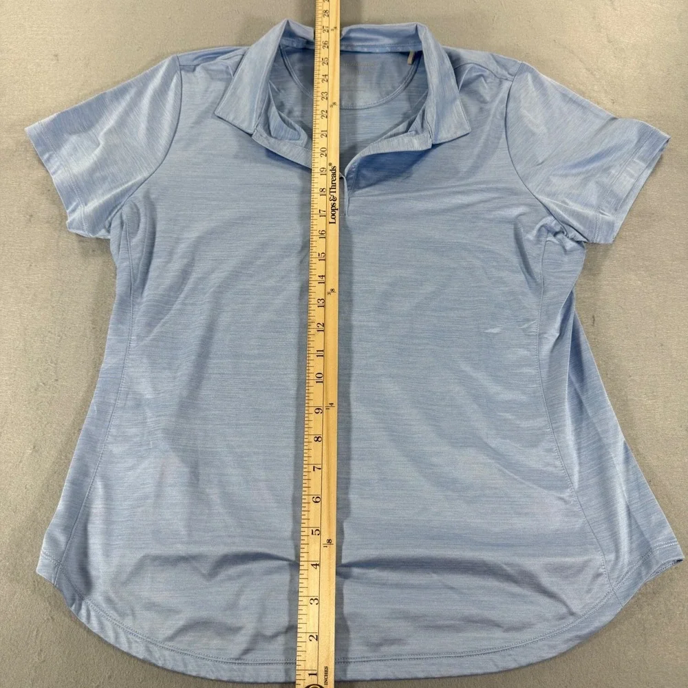 Tommy Bahama IslandZone Blue Heather Polo V-Neck Performance Golf Athleisure Top